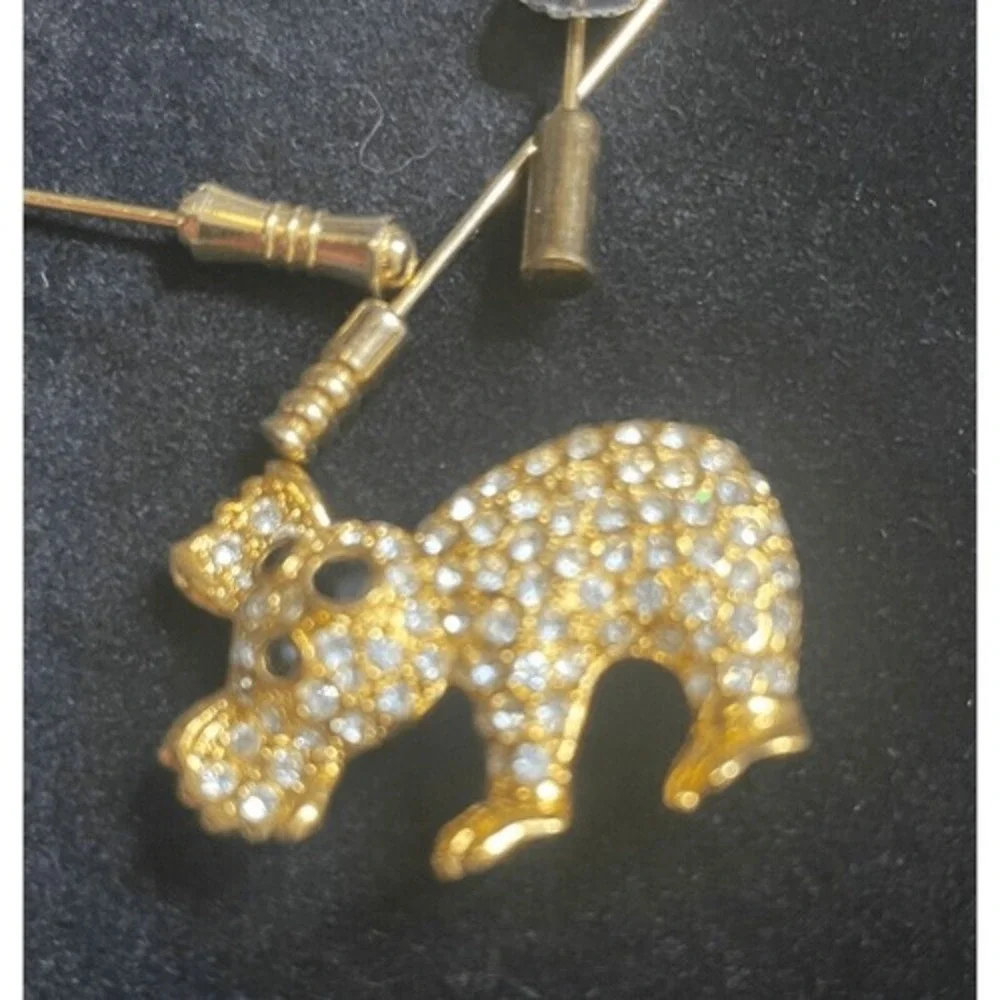 8pc Vintage Style Brooches & Hat Pins Lot Rhinestone Butterfly Koala Lion‎ Libra
